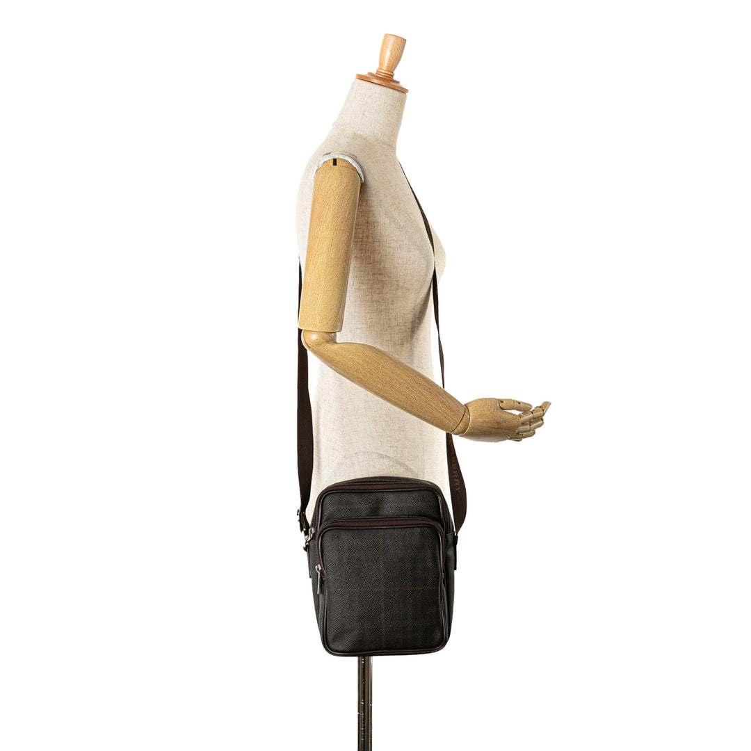 Burberry Smoke Check Coated Toile Sac porté croisé
