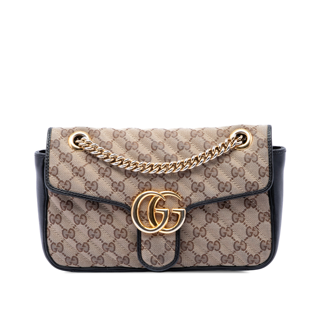 Gucci Medium GG Marmont Matelasse Diagonal GG Toile Sac bandoulière