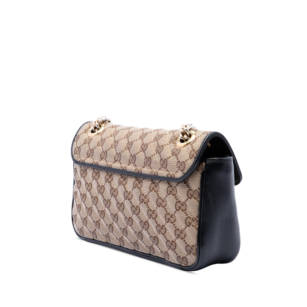 Gucci Medium GG Marmont Matelasse Diagonal GG Toile Sac bandoulière