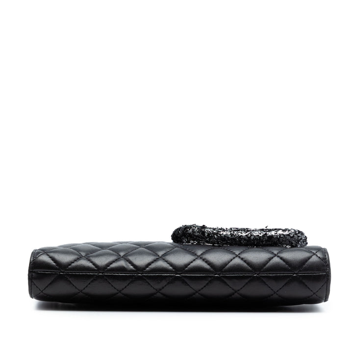 Chanel Métallisé et Matelassé Mineral Nights Pochette Wristlet Cuir d'agneau