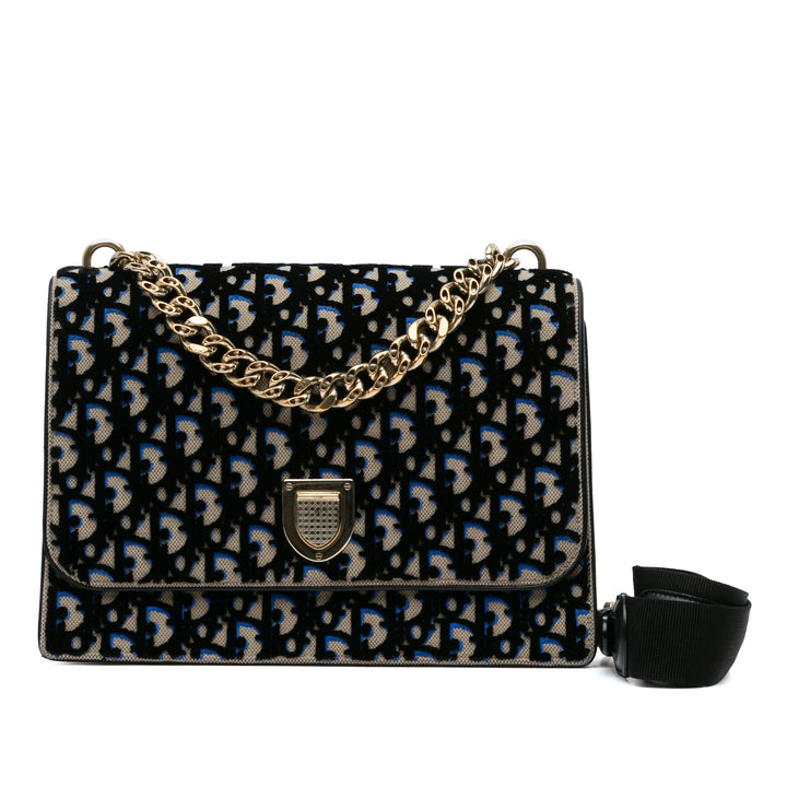 Velvet Oblique Diorama Bag Black - Gaby Paris