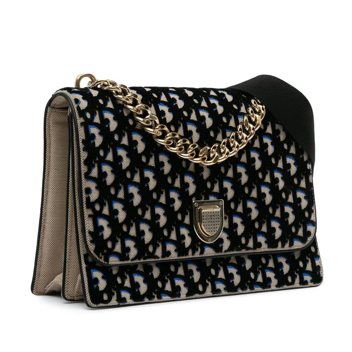 Velvet Oblique Diorama Bag Black - Gaby Paris