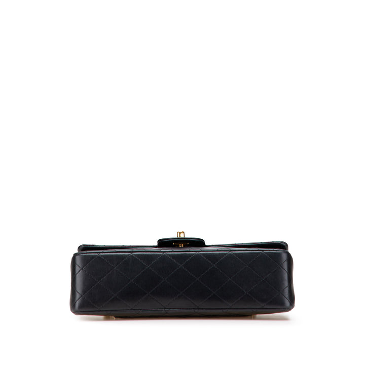 Medium Classic Lambskin Double Flap Black - Gaby Paris