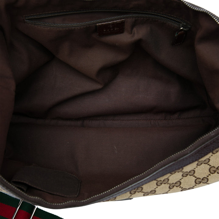 GG Web Half Moon Sac Beige