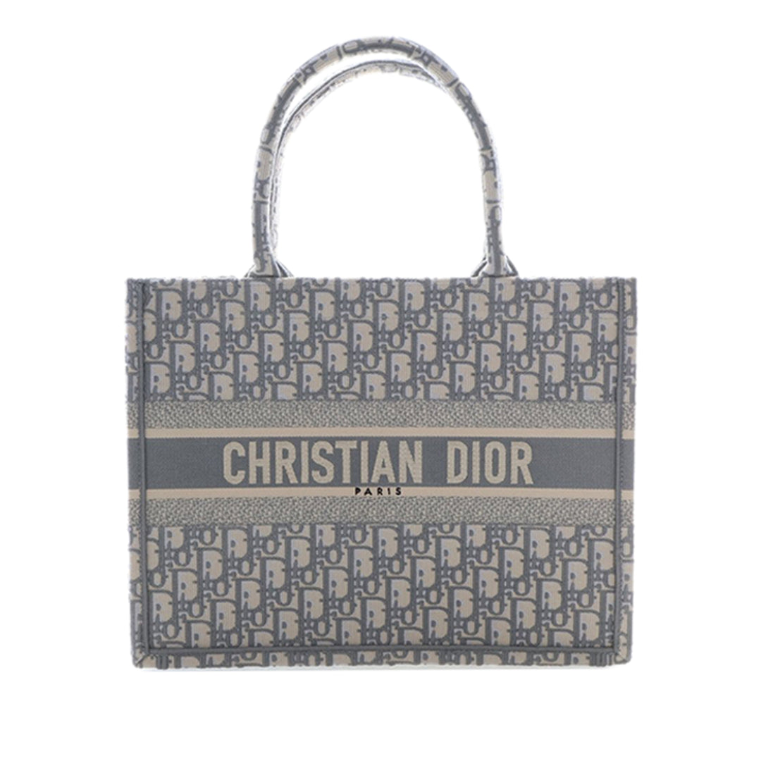 Dior Medium Oblique brodé Toile Book Cabas