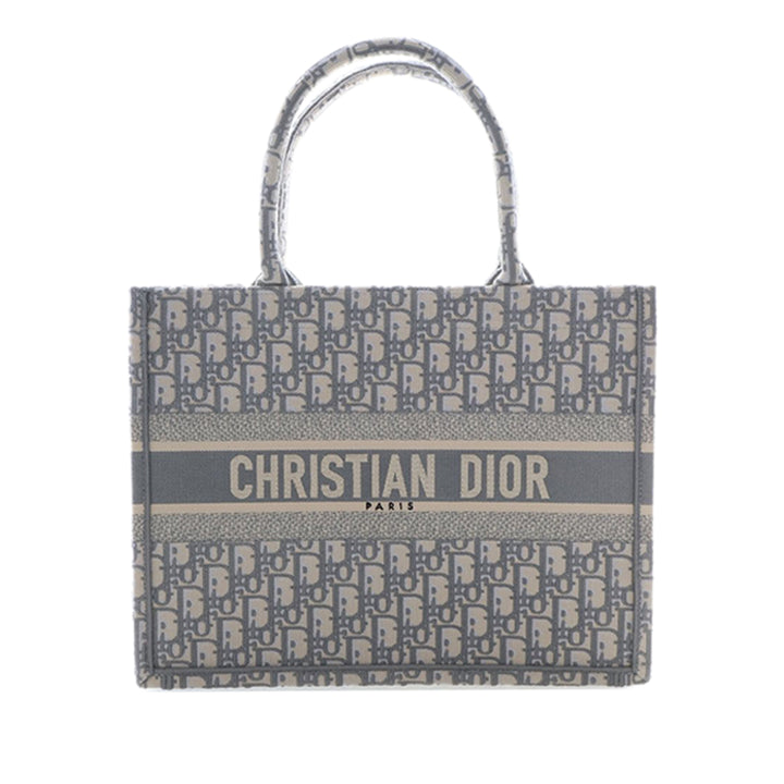 Dior Medium Oblique brodé Toile Book Cabas