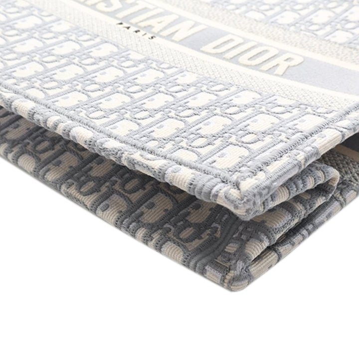 Dior Medium Oblique brodé Toile Book Cabas