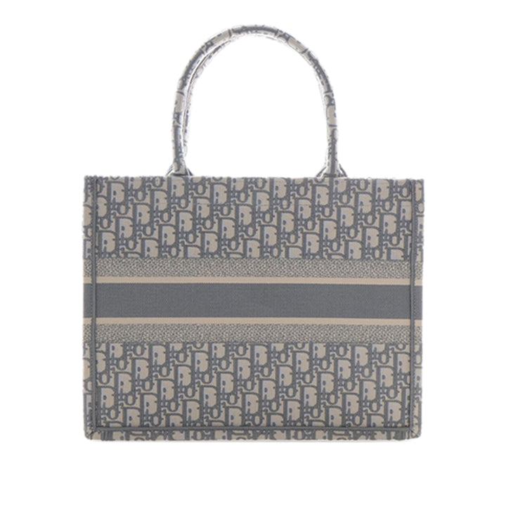 Dior Medium Oblique brodé Toile Book Cabas