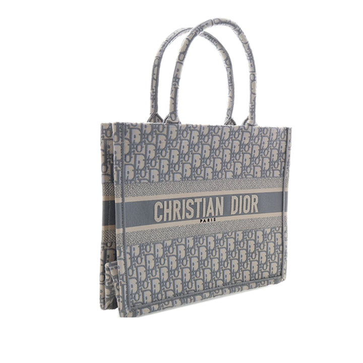 Dior Medium Oblique brodé Toile Book Cabas