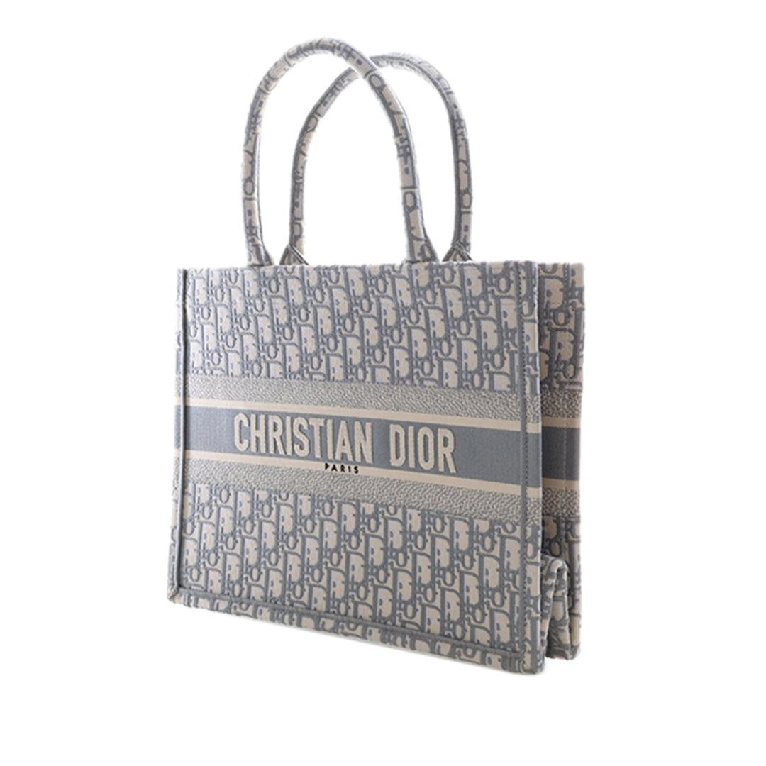 Dior Medium Oblique brodé Toile Book Cabas