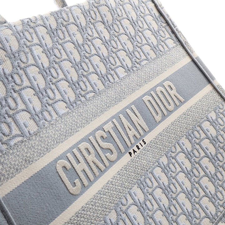 Dior Medium Oblique brodé Toile Book Cabas