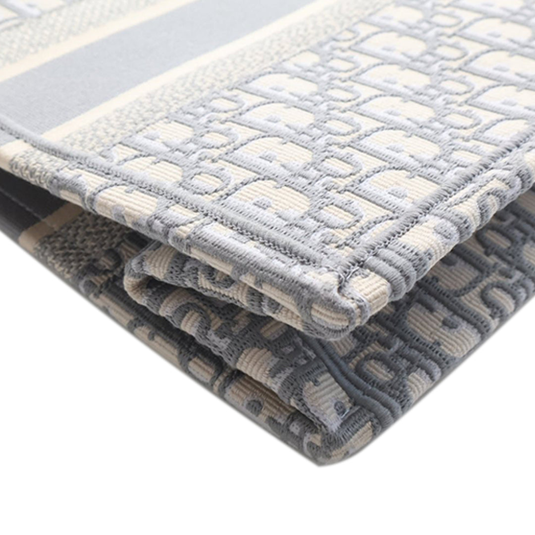 Dior Medium Oblique brodé Toile Book Cabas