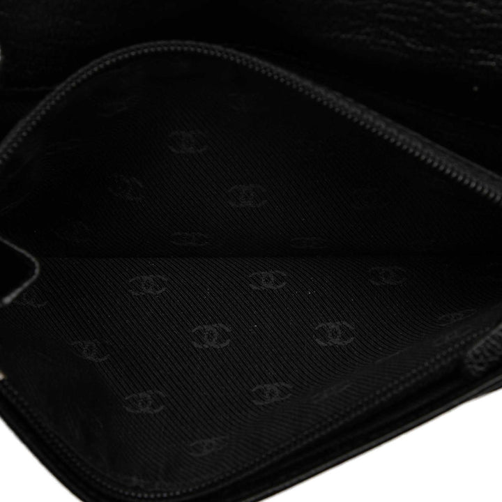 Chanel CC Cuir de chèvre L Yen Portefeuille