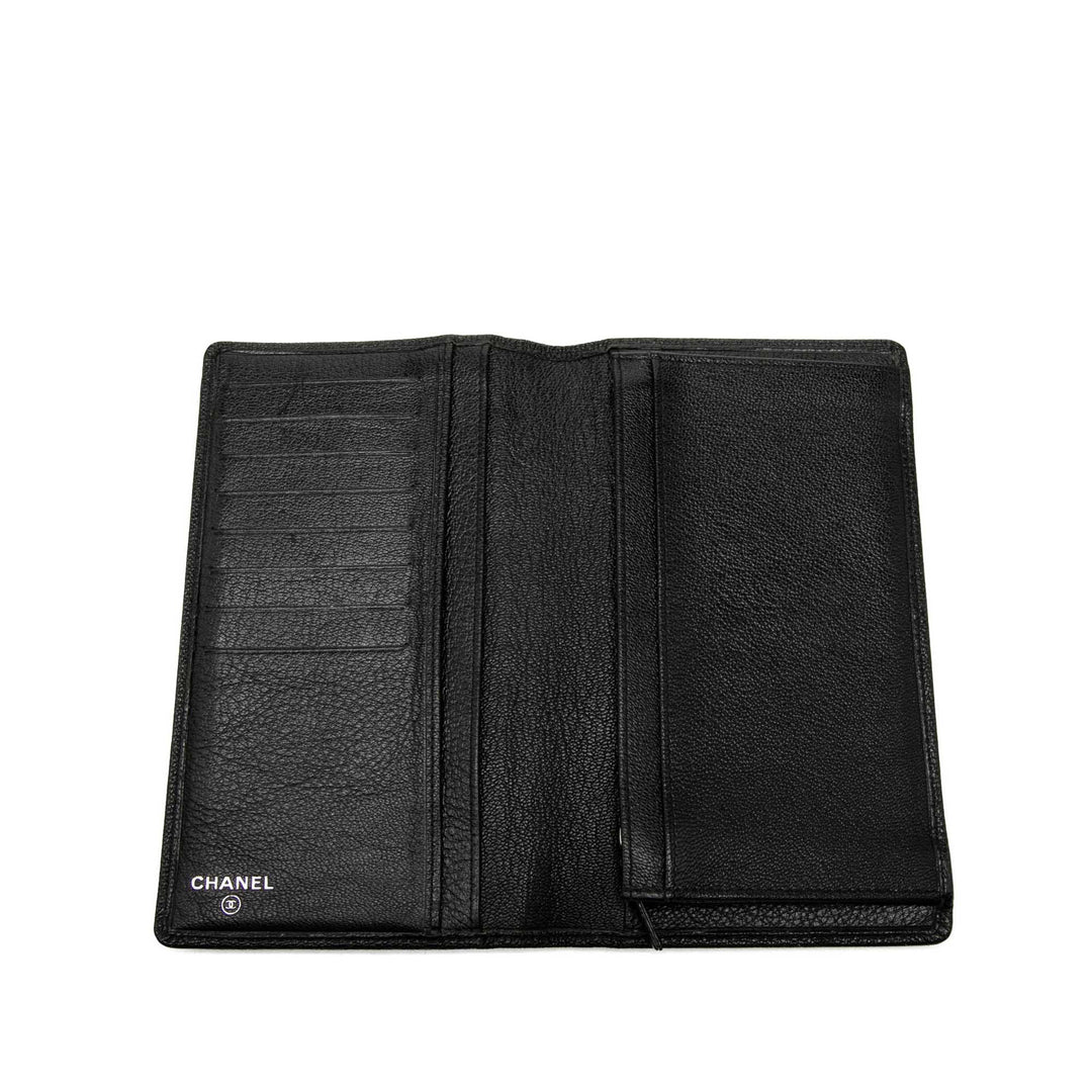 Chanel CC Cuir de chèvre L Yen Portefeuille
