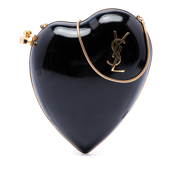 Saint Laurent Cuir verni Love Boîte Chain Pochette