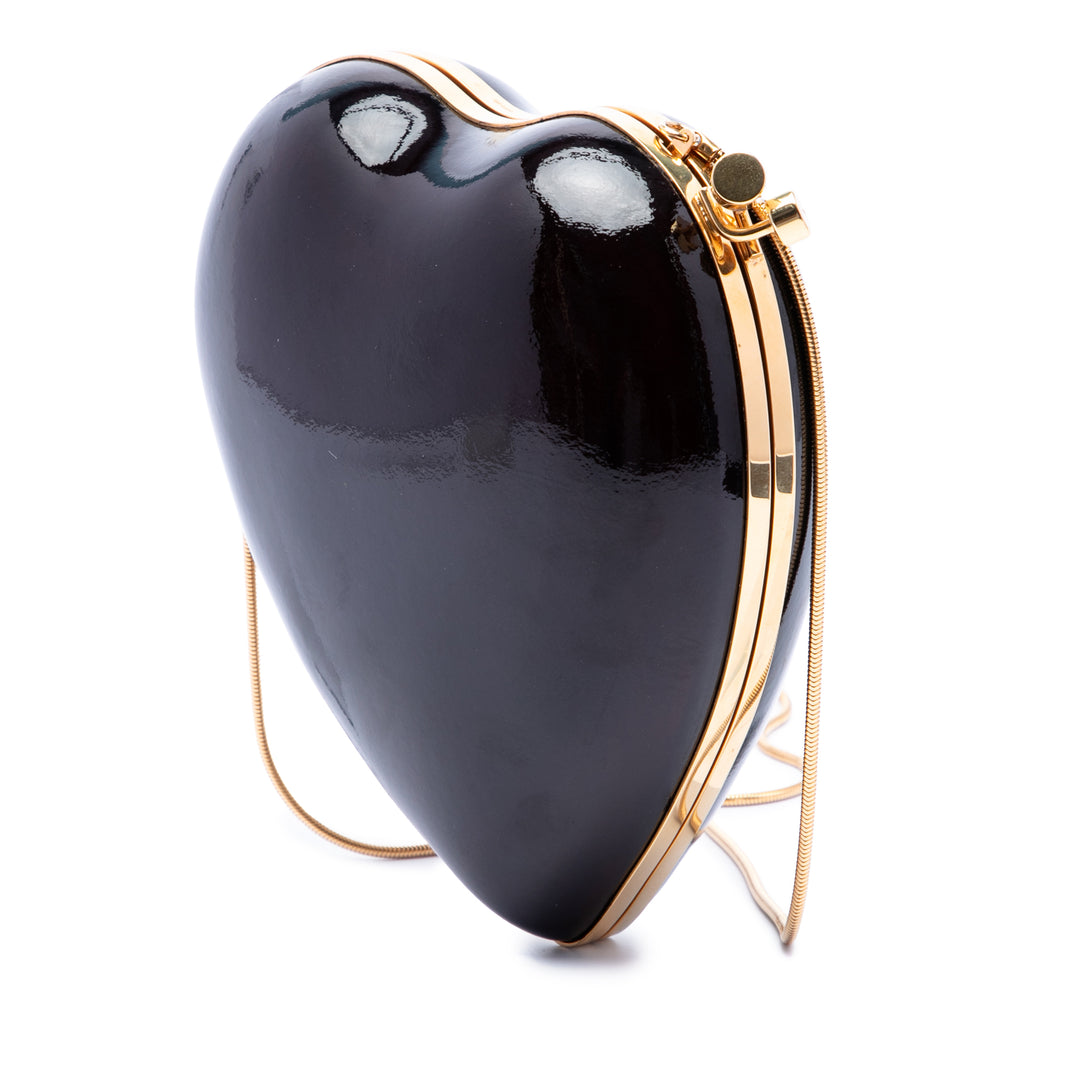 Saint Laurent Cuir verni Love Boîte Chain Pochette
