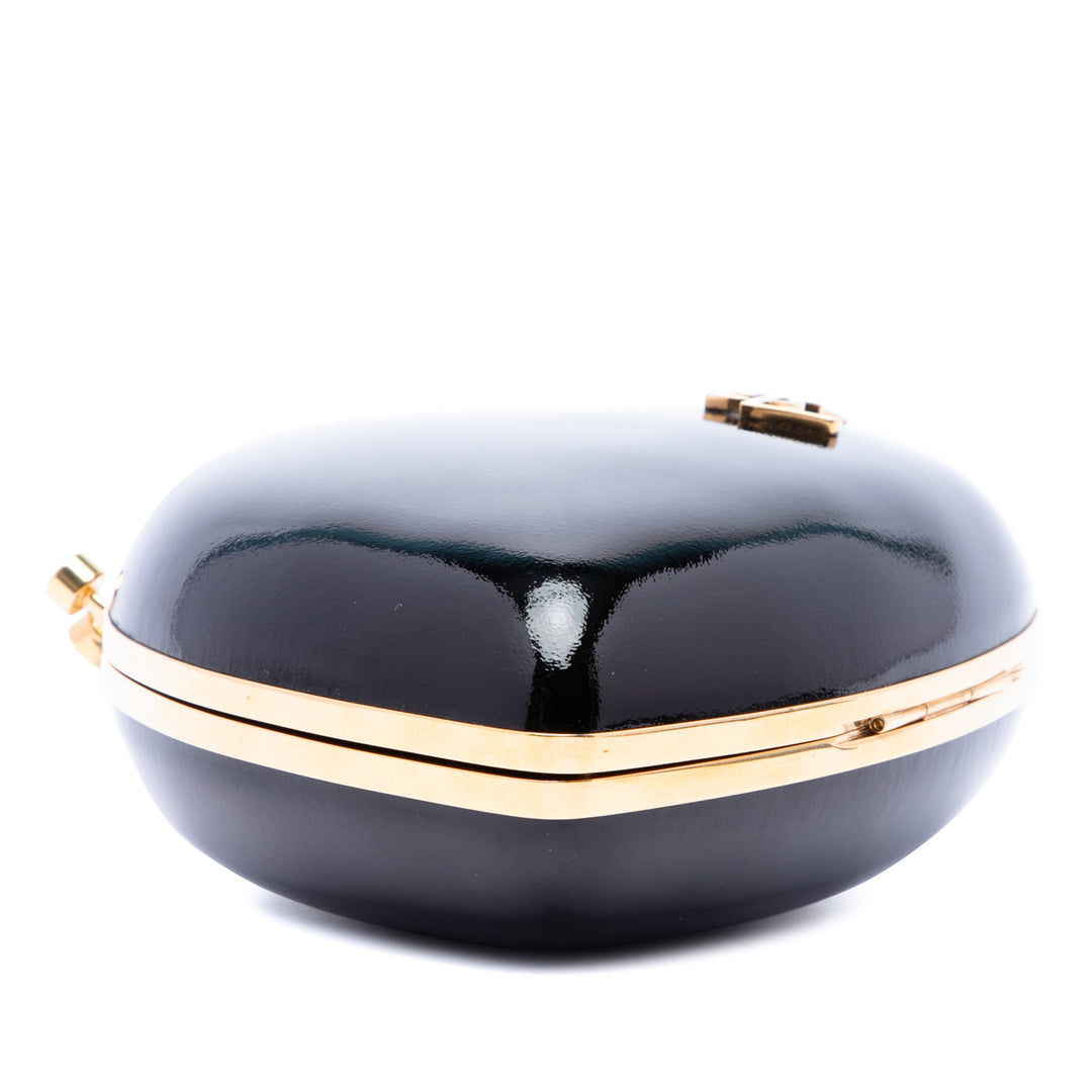 Saint Laurent Cuir verni Love Boîte Chain Pochette