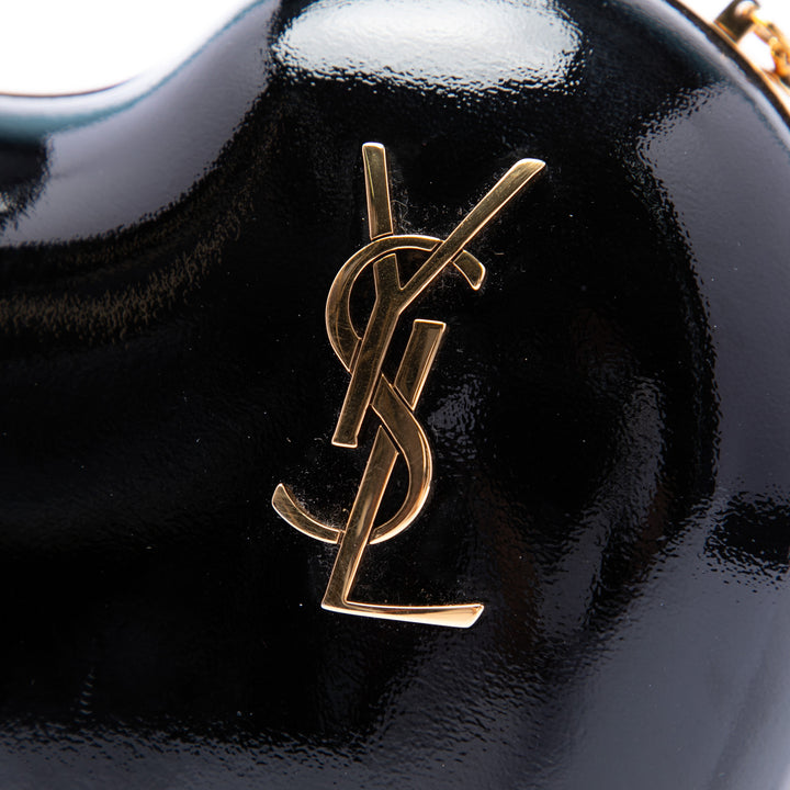 Saint Laurent Cuir verni Love Boîte Chain Pochette