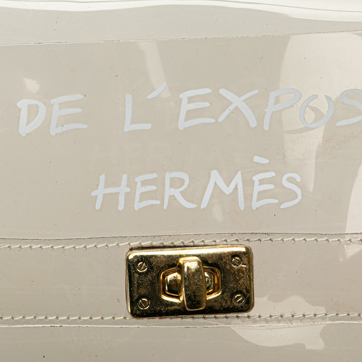 Vinyl Souvenir De L'Exposition Kelly Handbag White - Gaby Paris
