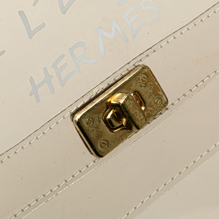 Vinyl Souvenir De L'Exposition Kelly Handbag White - Gaby Paris