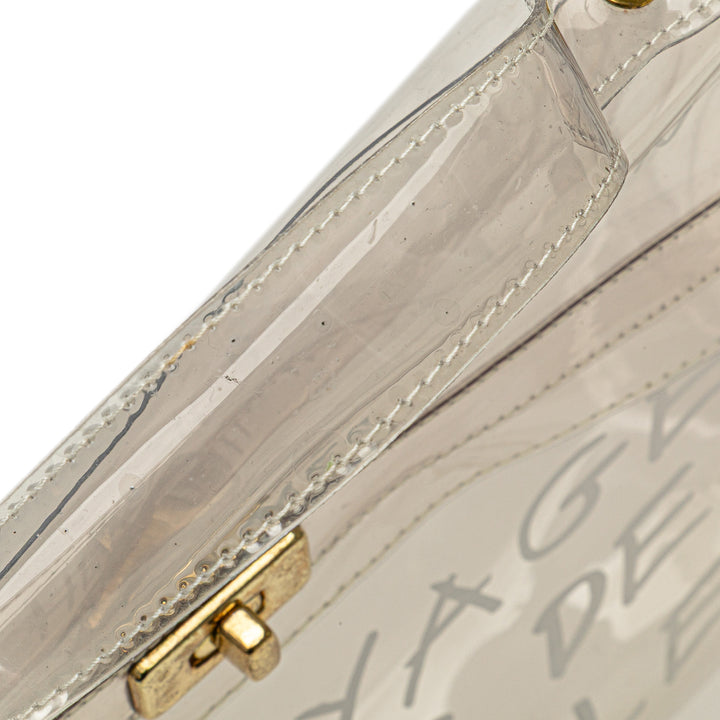 Vinyl Souvenir De L'Exposition Kelly Handbag White - Gaby Paris