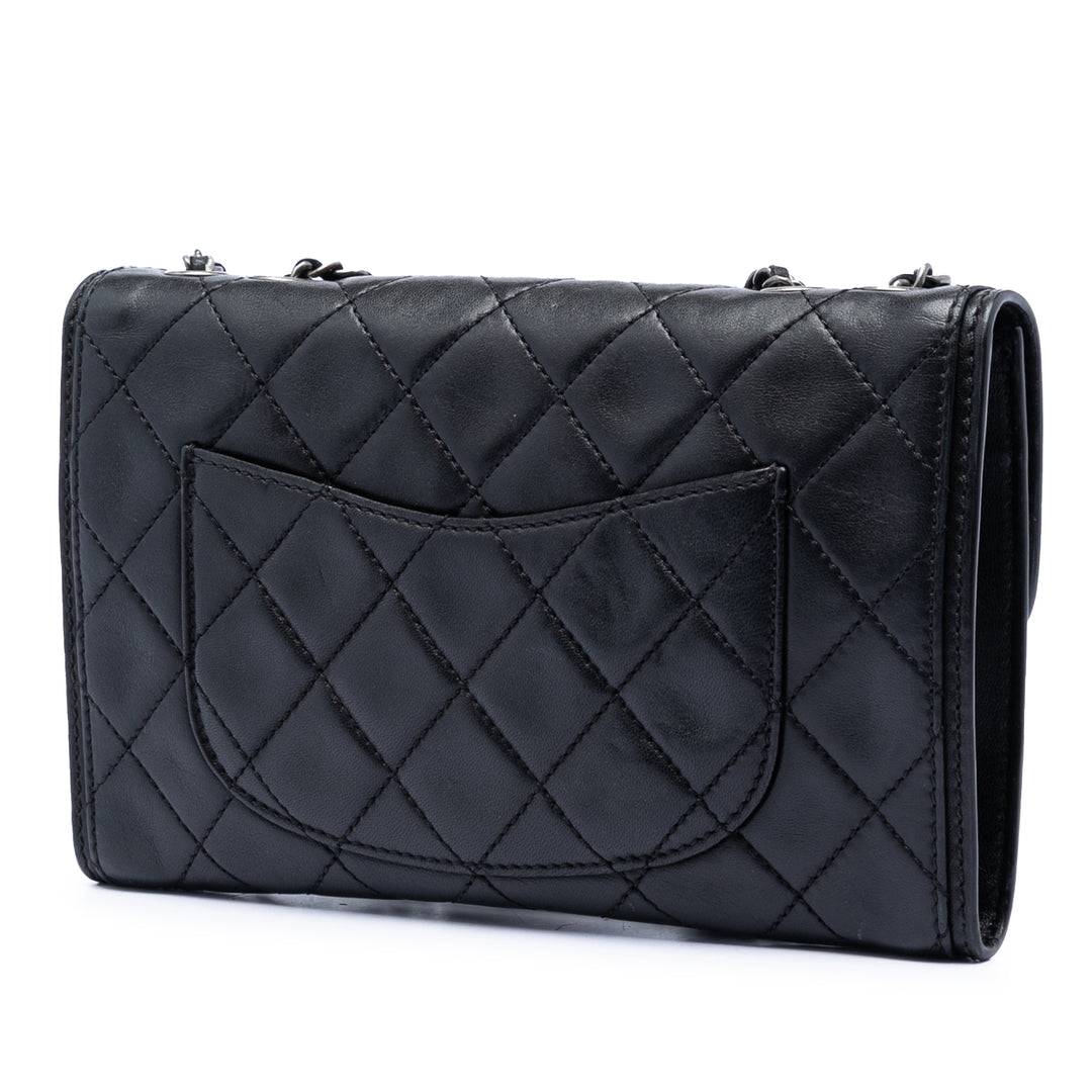Chanel Small Matelassé Cuir d’agneau Citizen Zip à rabat