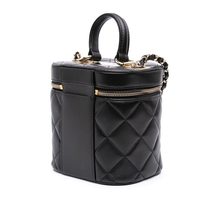 Chanel Quilted Cuir d’agneau Trendy CC Vanity Étui Noir