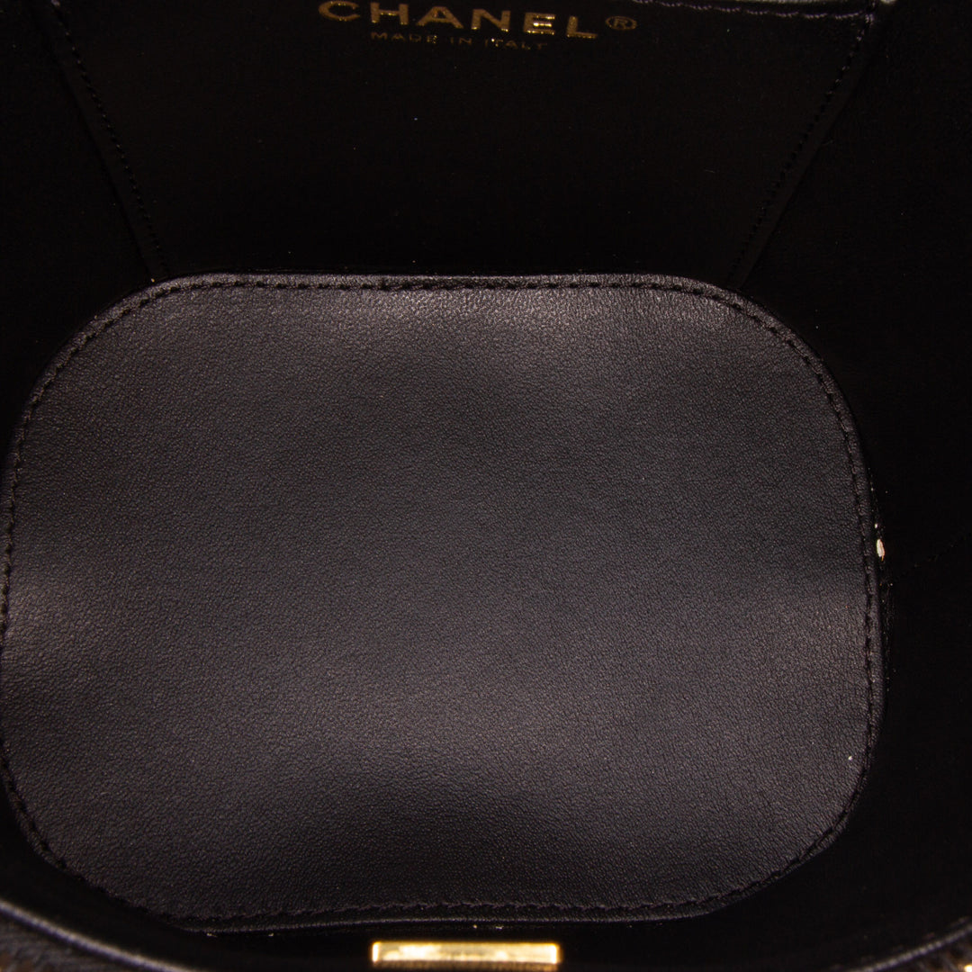 Chanel Quilted Cuir d’agneau Trendy CC Vanity Étui Noir