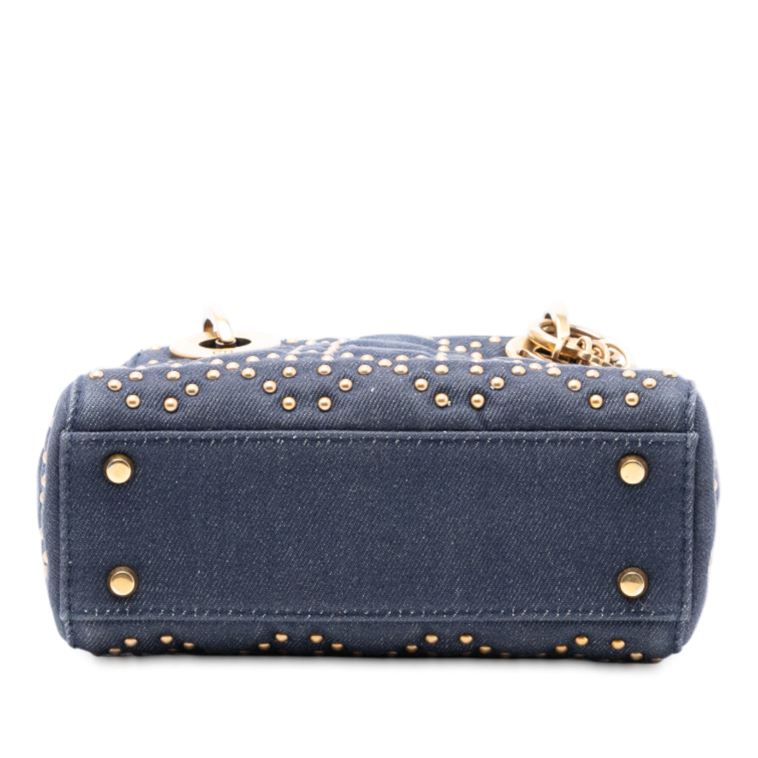 Dior Mini Jean Cannage clouté Supple Lady Dior