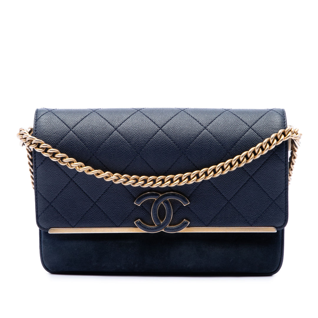 Chanel CC Surpiqué Caviar et Daim Lady Coco à rabat