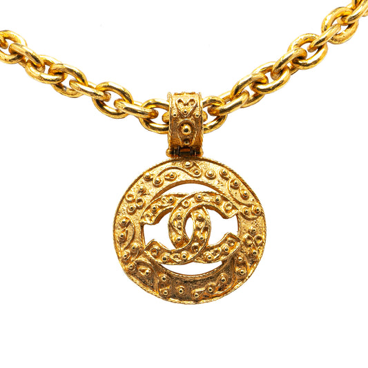 CC Logo Pendant Necklace Gold - Gaby Paris