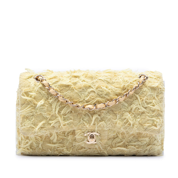 Chanel Medium Classic Fringed Tweed Double rabat