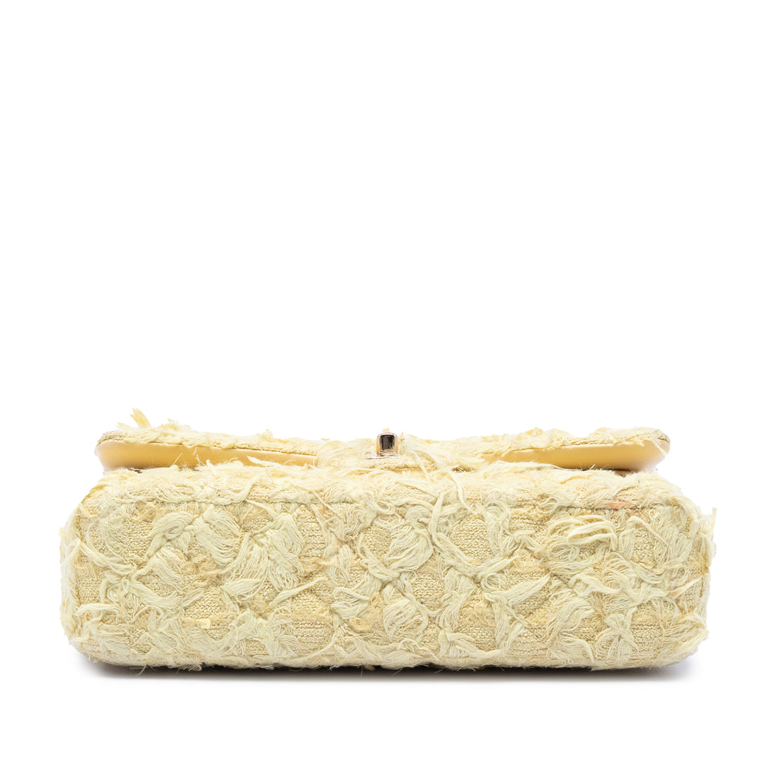 Chanel Medium Classic Fringed Tweed Double rabat