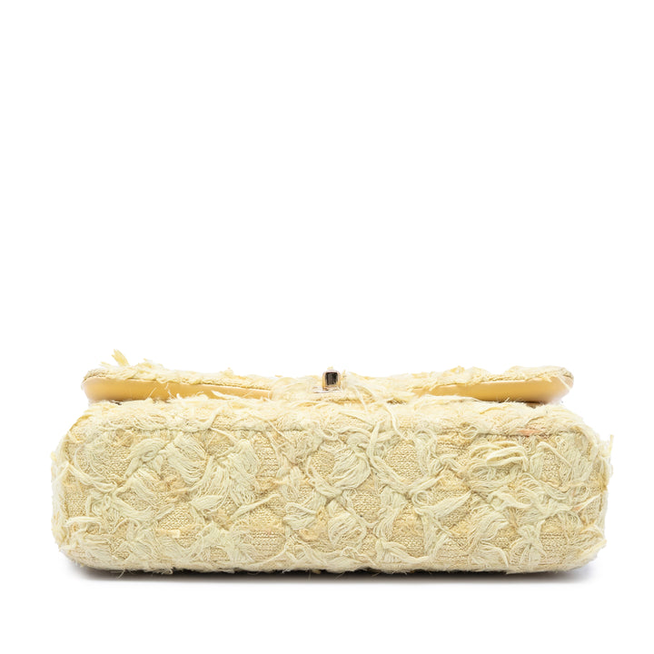 Chanel Medium Classic Fringed Tweed Double rabat