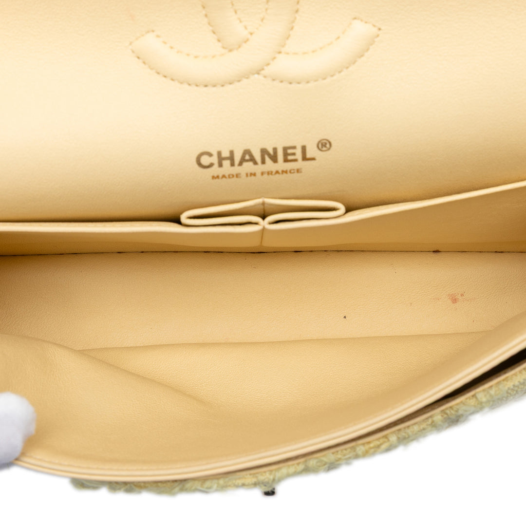 Chanel Medium Classic Fringed Tweed Double rabat