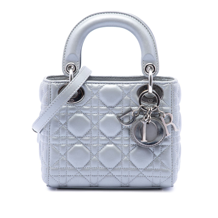Dior Mini Iridescent Cuir d’agneau Cannage Lady Dior