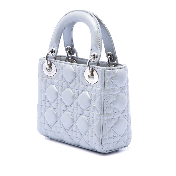 Dior Mini Iridescent Cuir d’agneau Cannage Lady Dior
