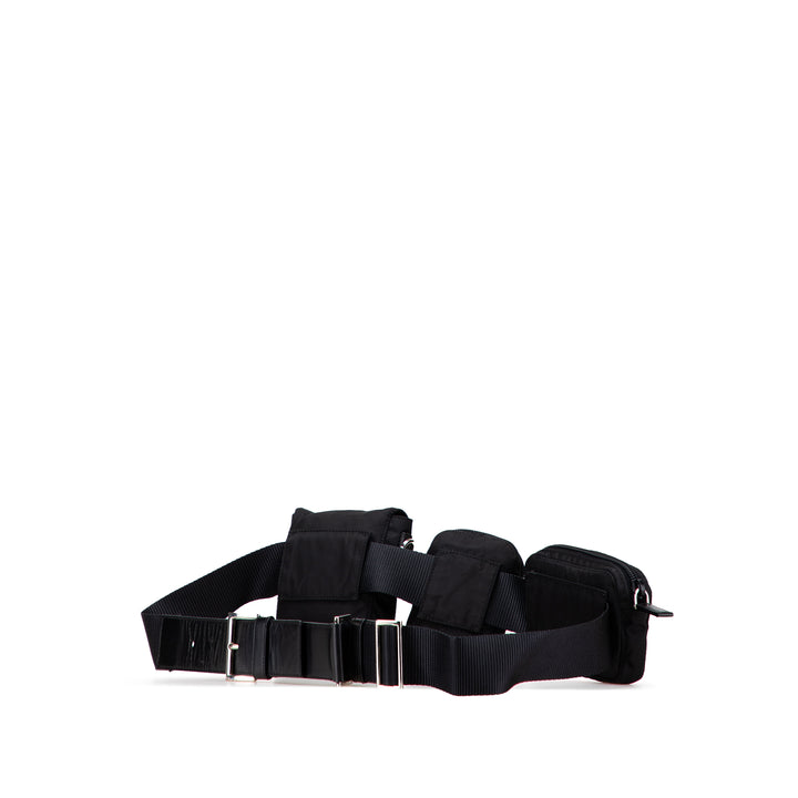 Prada Tessuto Triple Pochette Belt Bag Noir