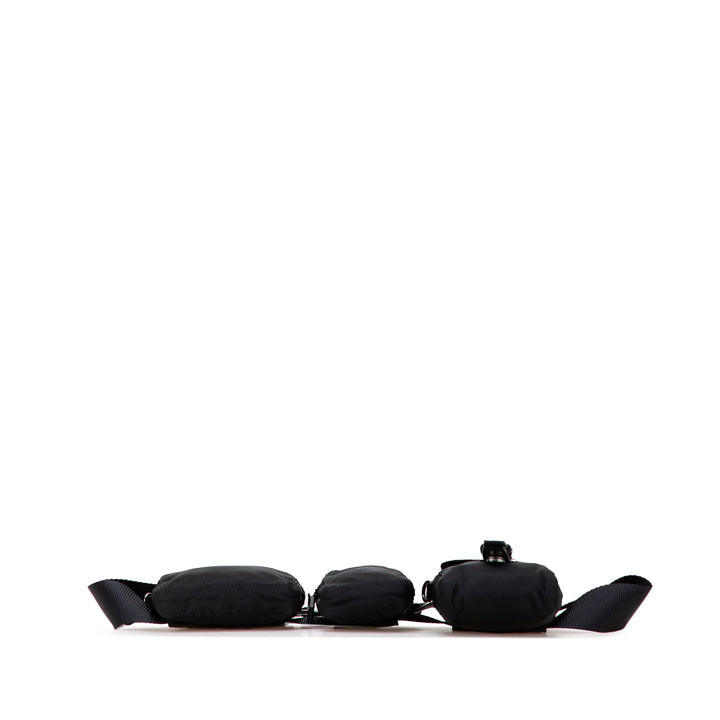 Prada Tessuto Triple Pochette Belt Bag Noir