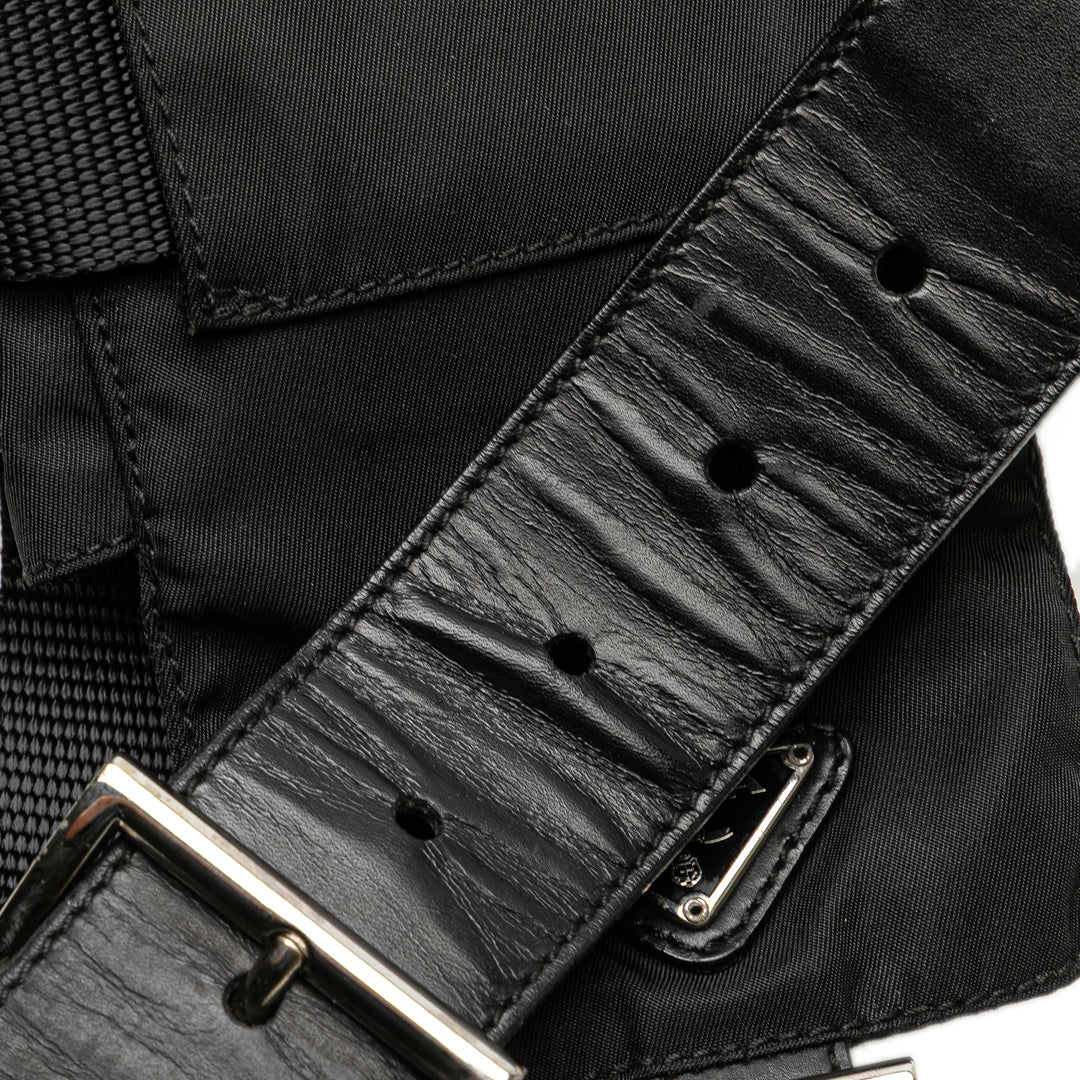 Prada Tessuto Triple Pochette Belt Bag Noir