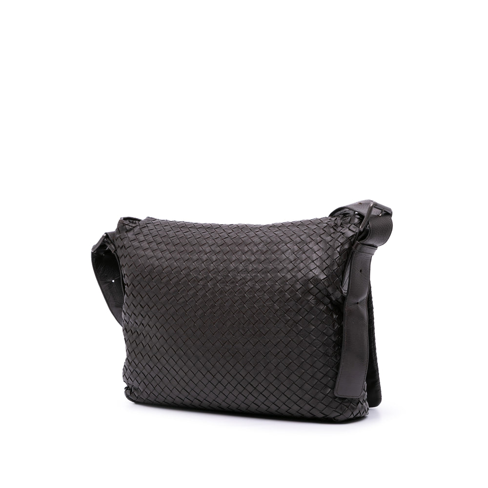 Nappa Intrecciato Flap Crossbody Black - Gaby Paris