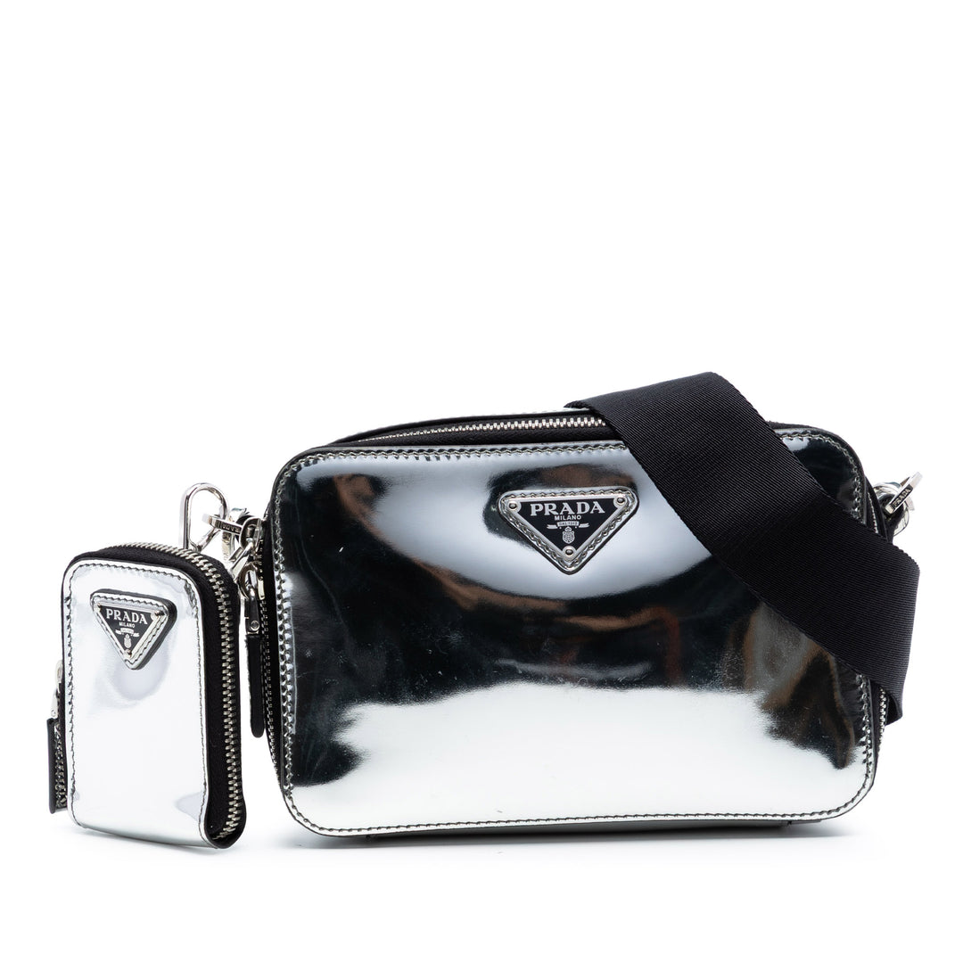 Prada Small Spazzolato Brique Sac porté croisé