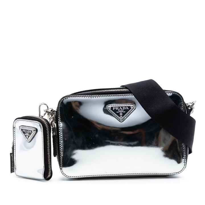 Prada Small Spazzolato Brique Sac porté croisé