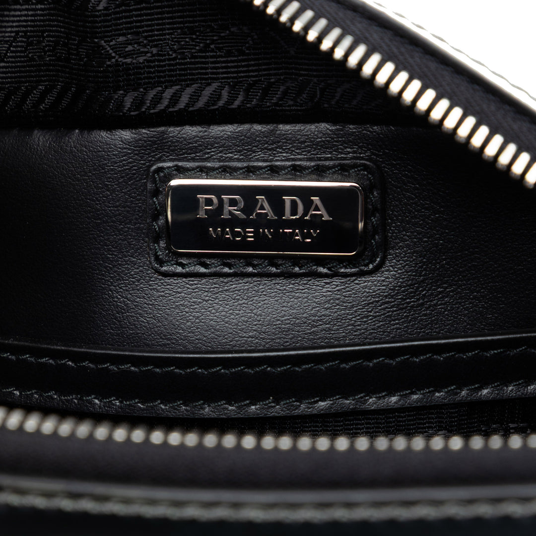Prada Small Spazzolato Brique Sac porté croisé