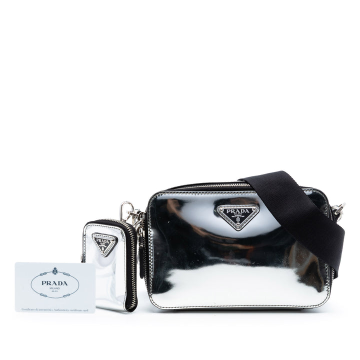 Prada Small Spazzolato Brique Sac porté croisé
