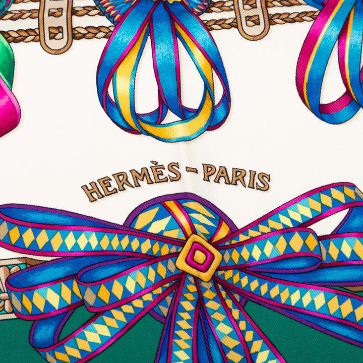 Hermès Les Rubans du Cheval Soie Foulard 90