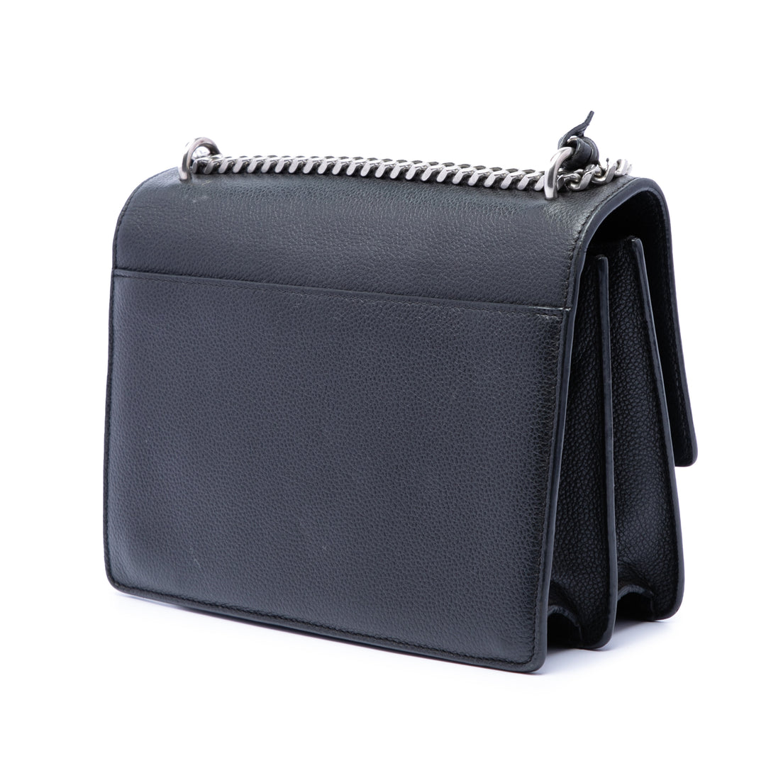 Saint Laurent Medium Cuir de veau grainé Monogram Sunset Sac porté croisé