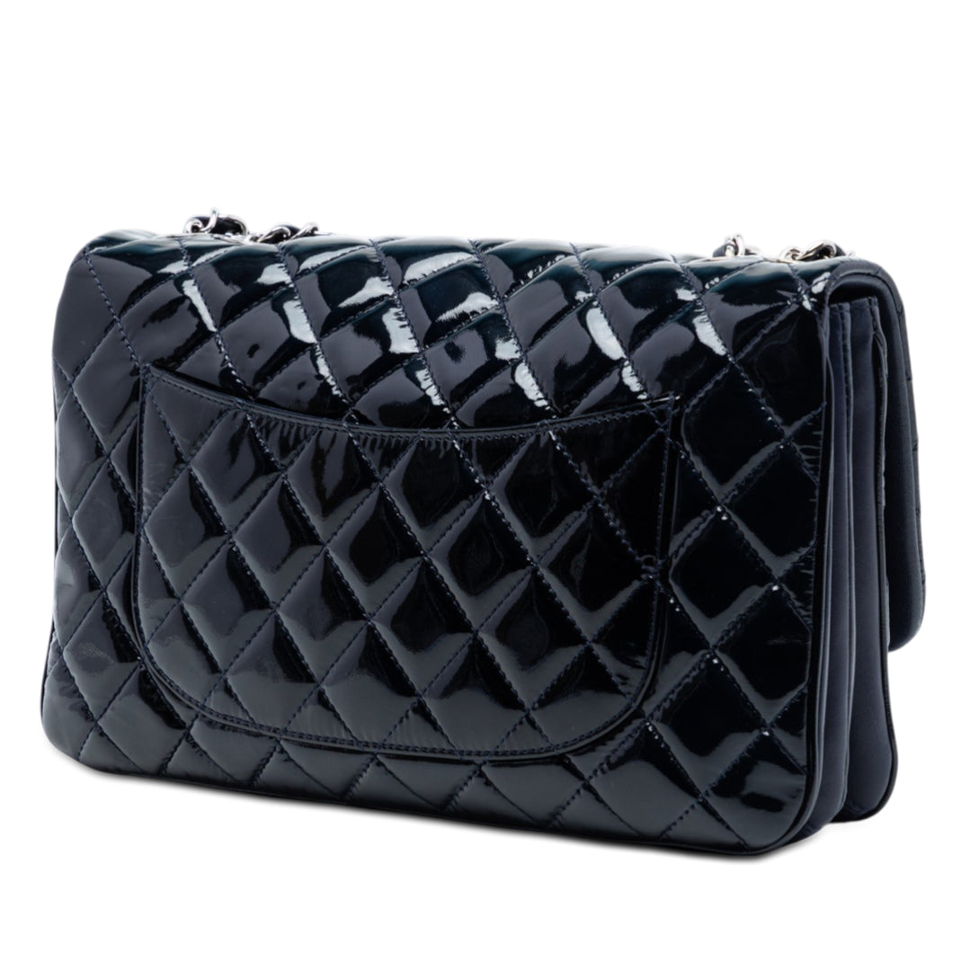 Chanel Jumbo Matelassé Cuir verni 3 Compartment à rabat