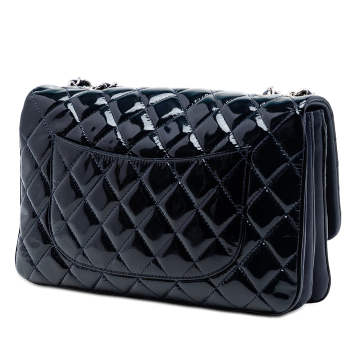 Chanel Jumbo Matelassé Cuir verni 3 Compartment à rabat