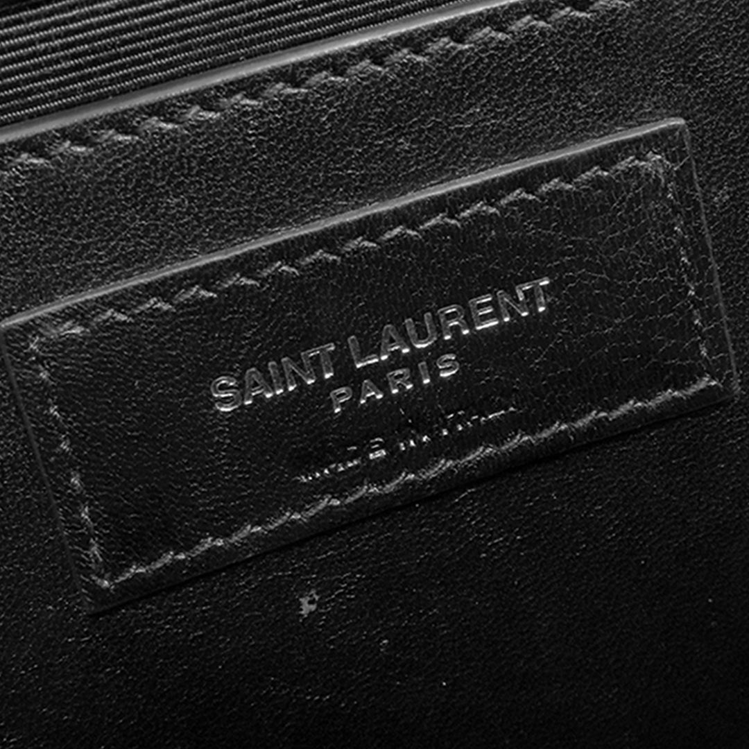 Saint Laurent Small Croc embossé Cuir Monogram Kate Pompon Sac porté croisé